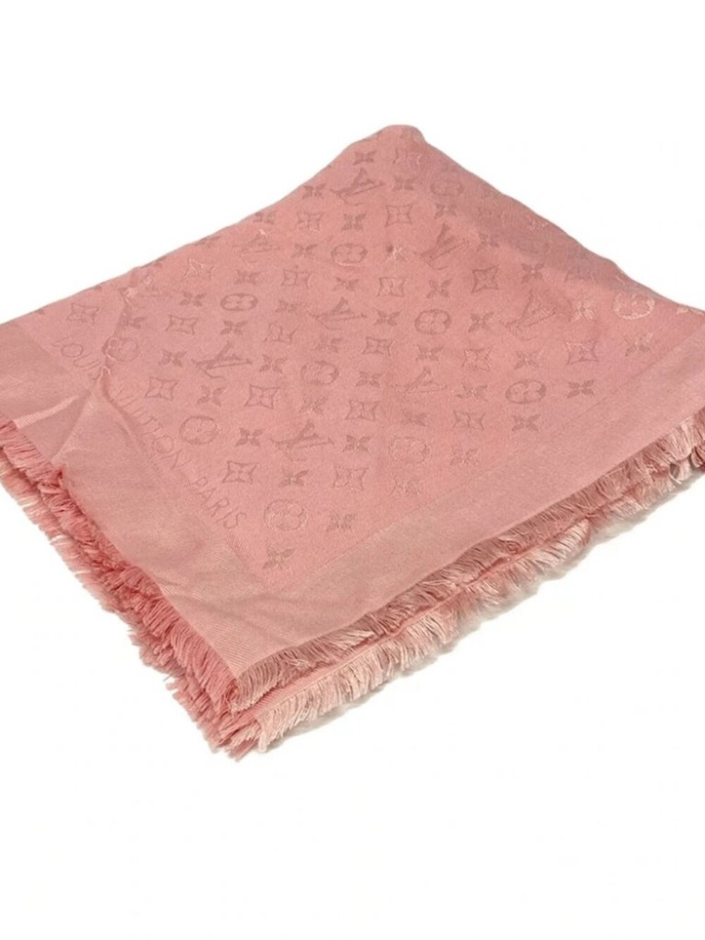 LOUIS VUITTON Shawl Monogram M75083 Pink Scarf Silk Wool